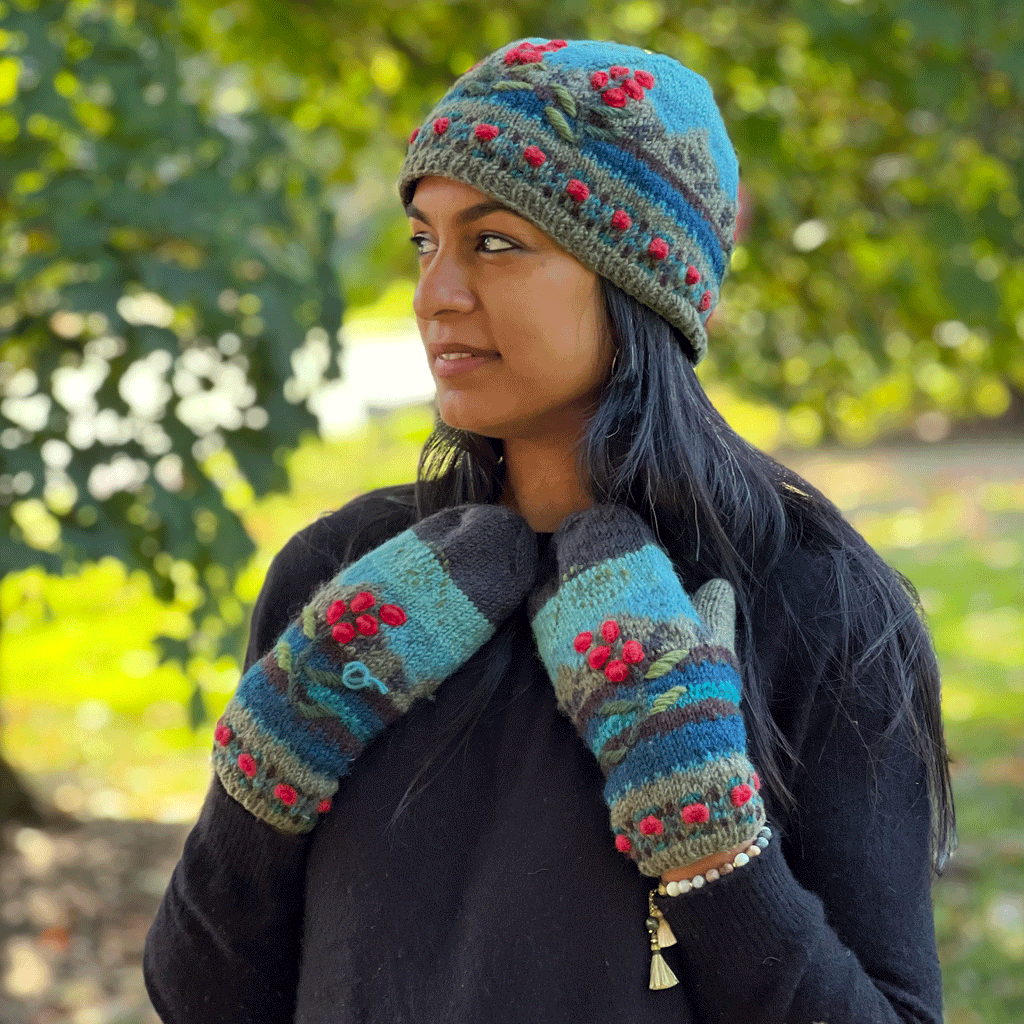 Fair trade wool hat hand knit