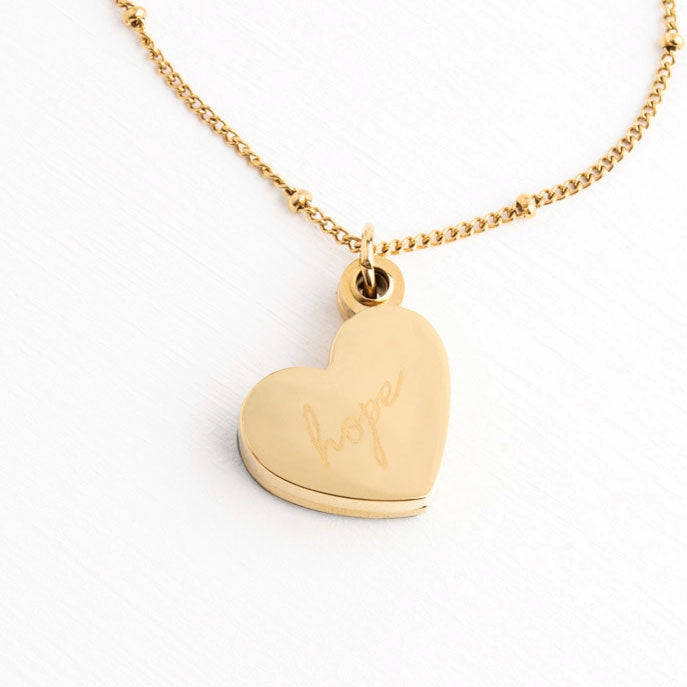 Hope Heart Locket Necklace, China