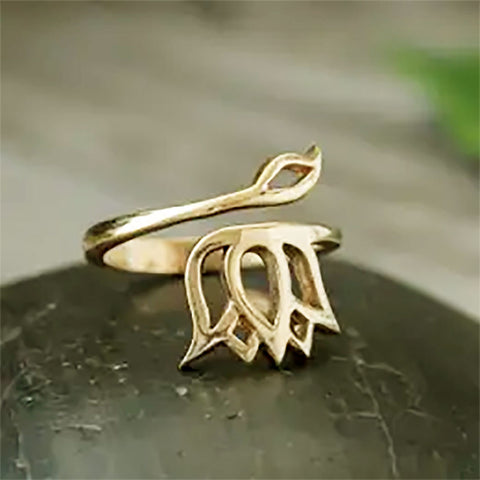 Fair trade brass lotus ring