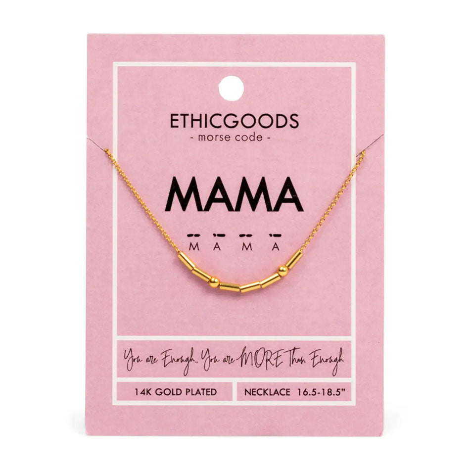 Fair trade morse code mama necklace