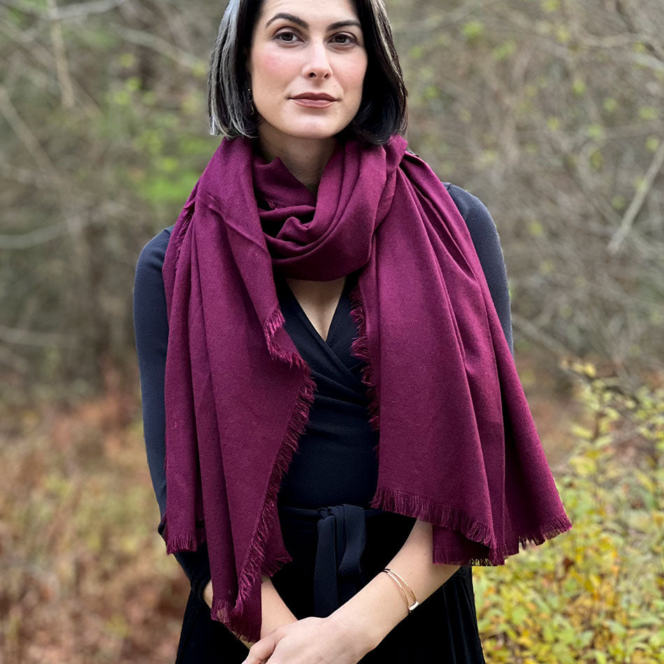 Cashmere silk cotton scarf wrap fair trade