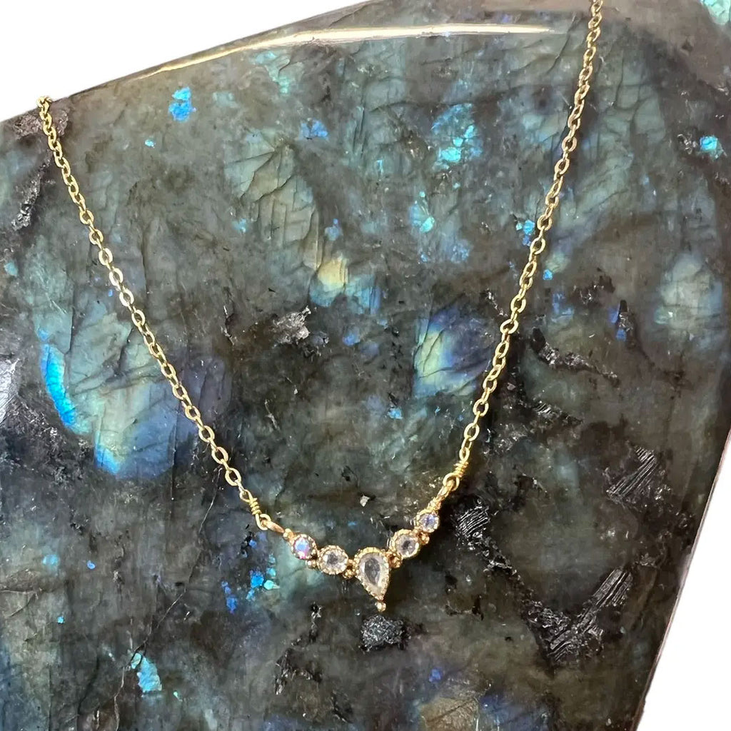 Fair trade moonstone minimalist necklace