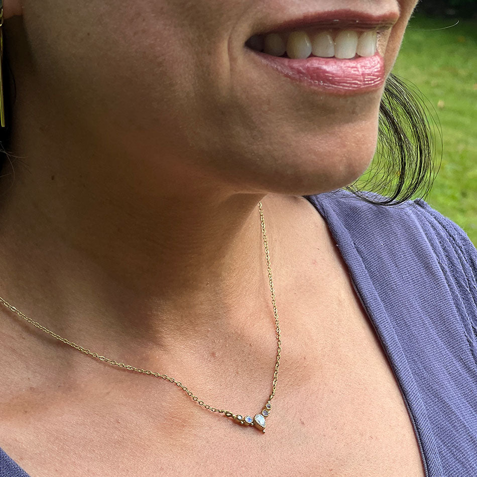 Fair trade moonstone minimalist necklace