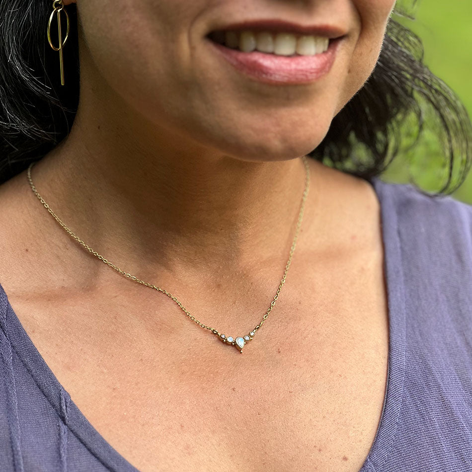 fair trade moonstone minimalist necklace