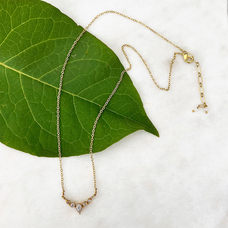 fair trade moonstone minimalist necklace