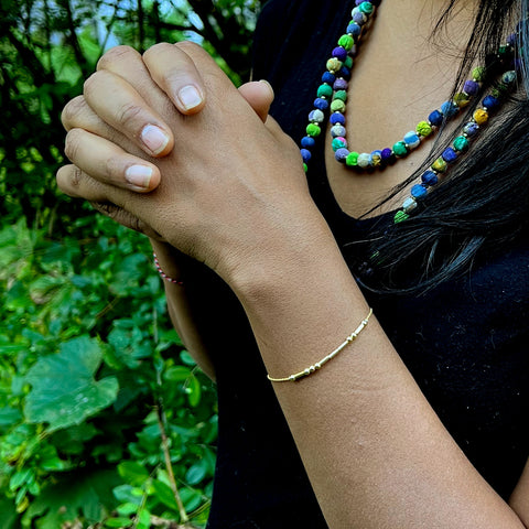 Fair trade Morse code breath bracelet handmade by human trafficking survivors