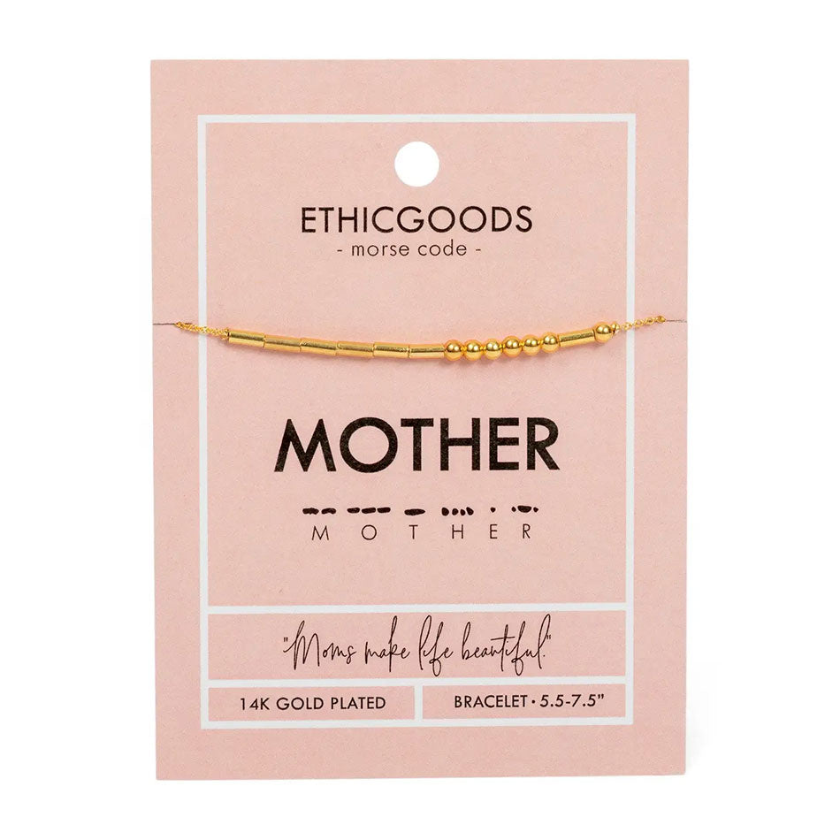 Fair trade morse code mother bracelet