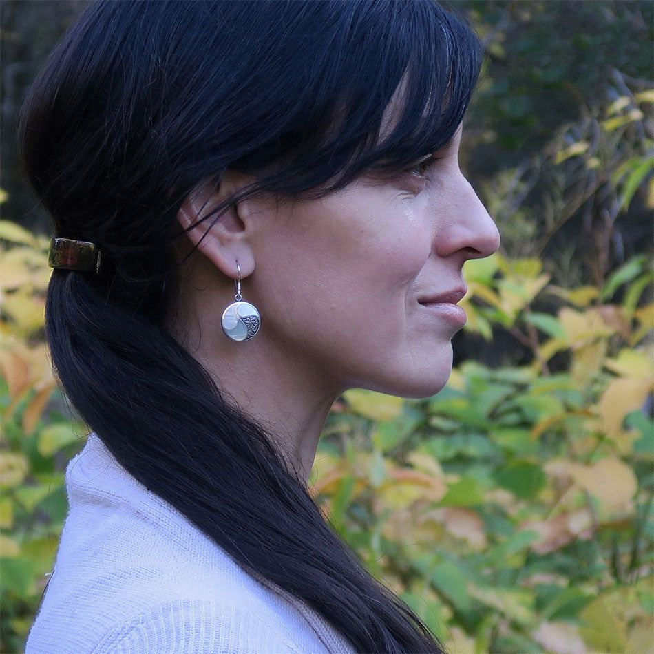 Fair trade silver pearl earrings