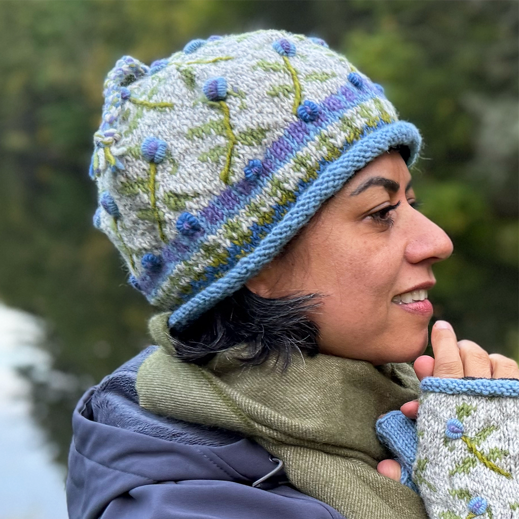Exquisite Embroidered Wool Hat - Natural, Nepal