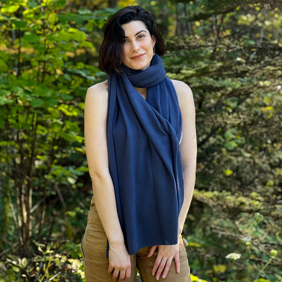 Cashmere scarf shawl ethically handmade