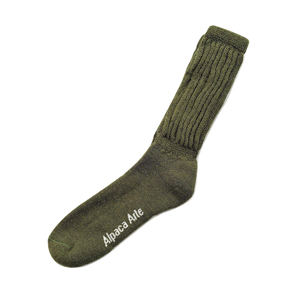Sumptuous Alpaca Blend Socks - Women's Olive, Peru