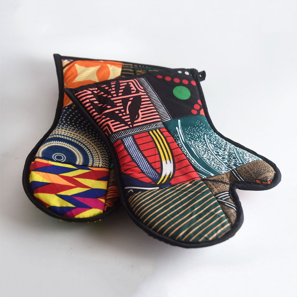 Vibrant Oven Mitts - Set of Two, Uganda