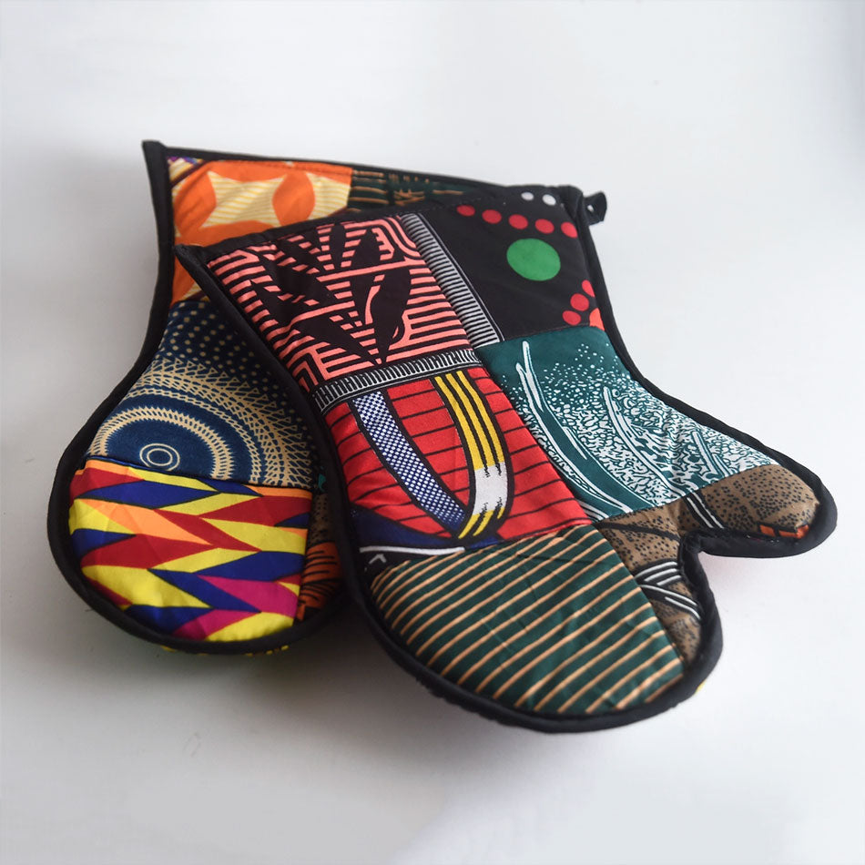 Vibrant Oven Mitts - Set of Two, Uganda