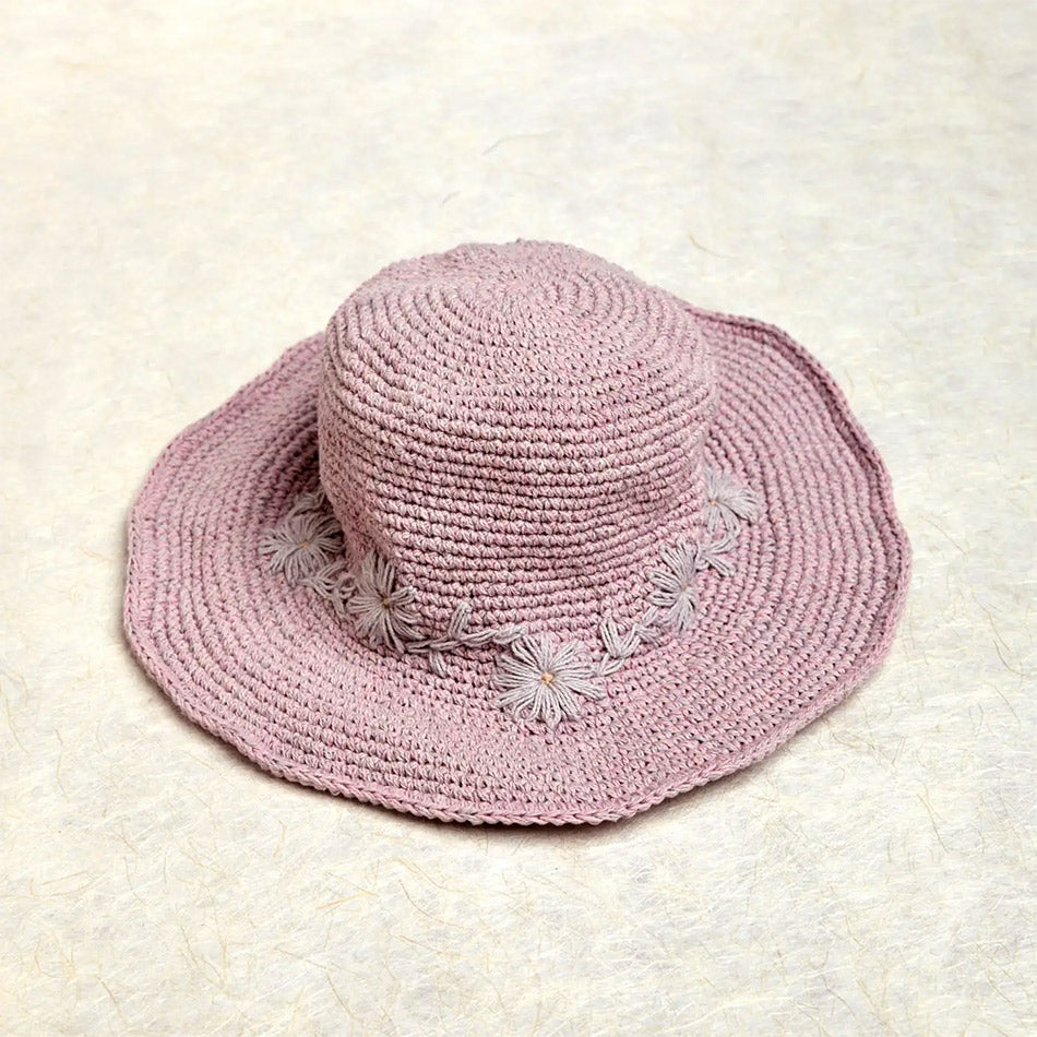 Fair trade cotton sun hat handmade by artisans in Nepal