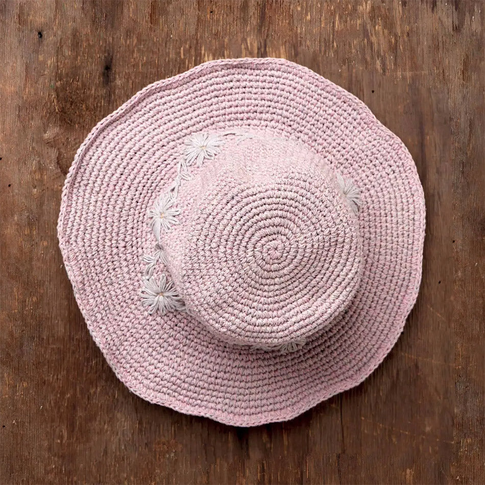 Fair trade cotton sun hat handmade by artisans in Nepal