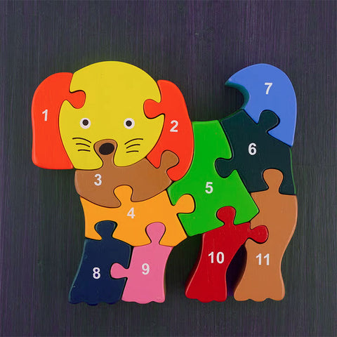 Fair trade puppy wooden puzzle ethically handmade