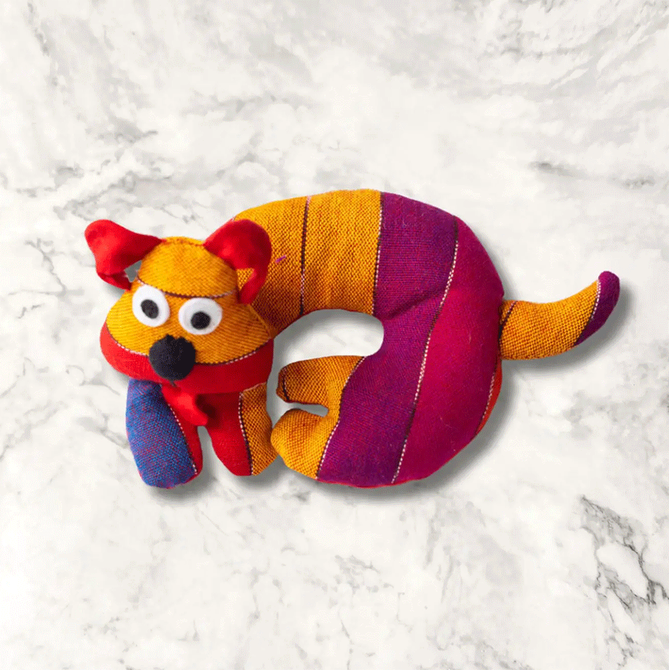 Fair trade rainbow heated trivet