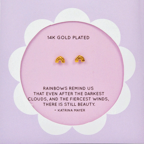 Fair trade rainbow studs handmade by human trafficking survivors