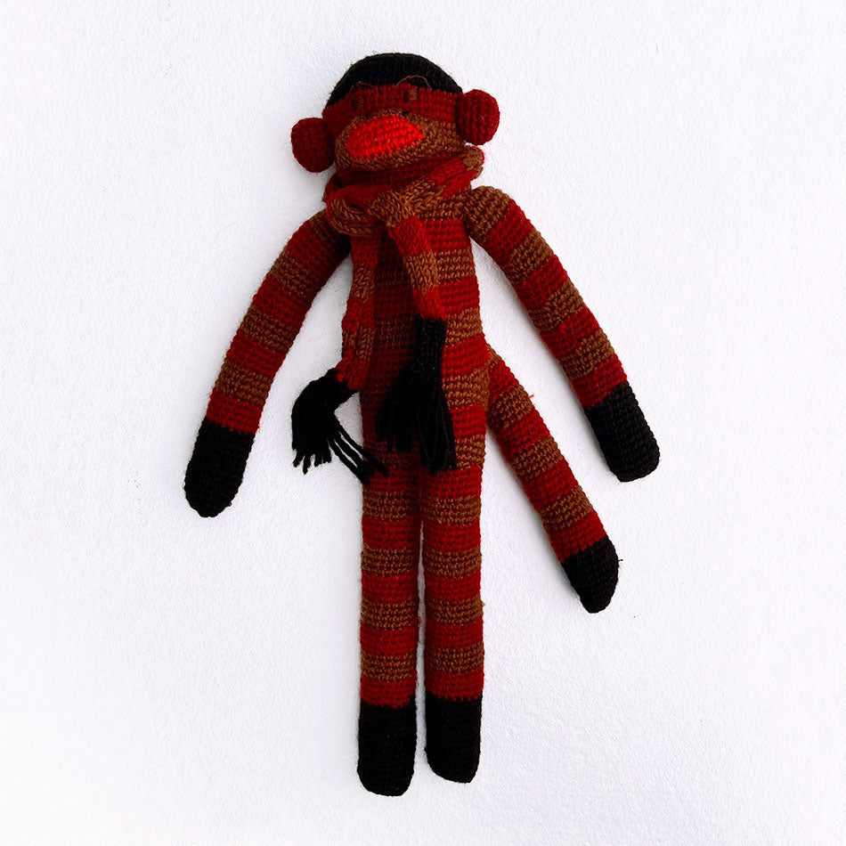 Fair trade wool hand-knit monkey