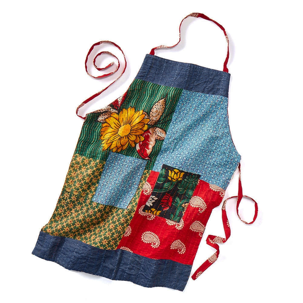 Fair trade recycled sari apron