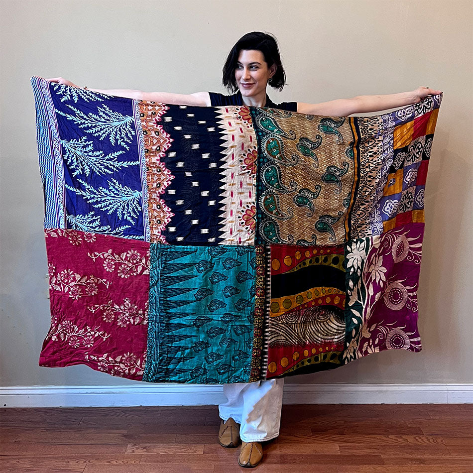 Recycled sari blanket sarong fair trade