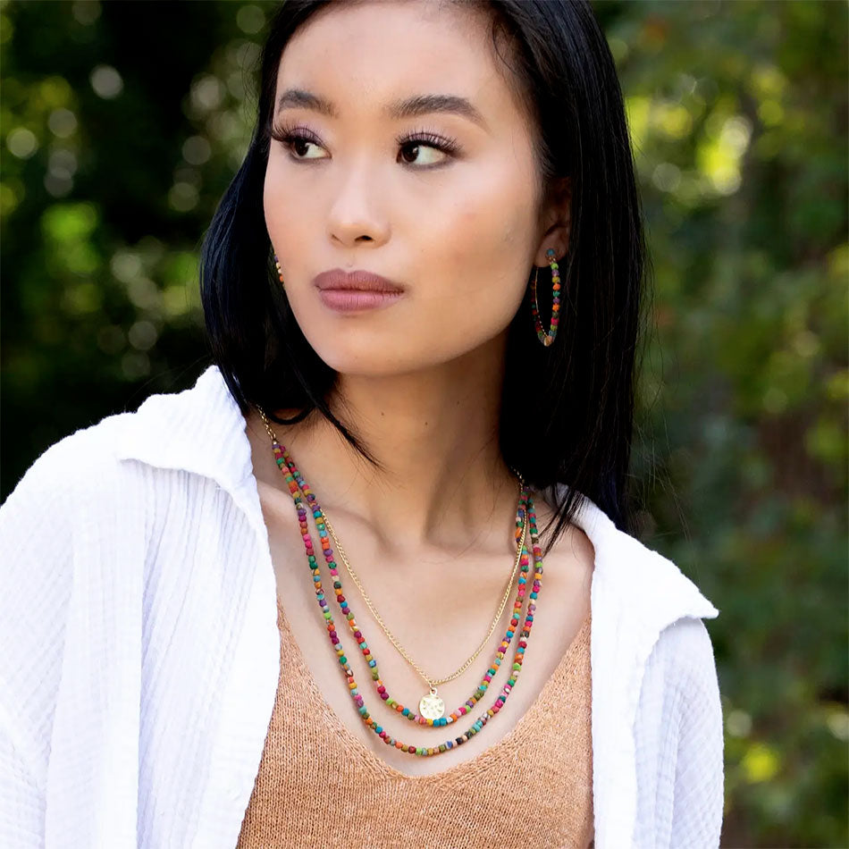 Recycled sari fair trade necklace