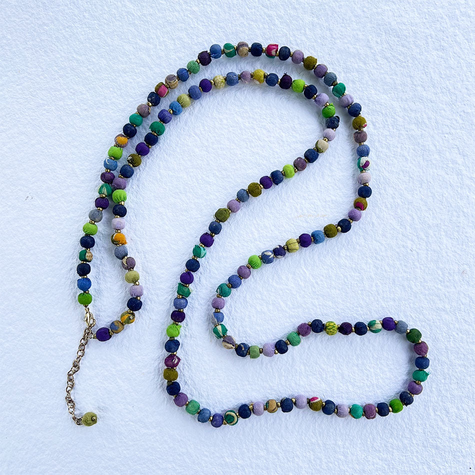 Ethically handmade recycled sari necklace