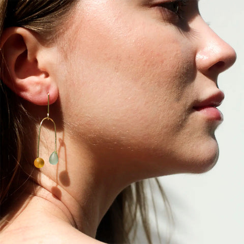 Fair trade sea glass earrings