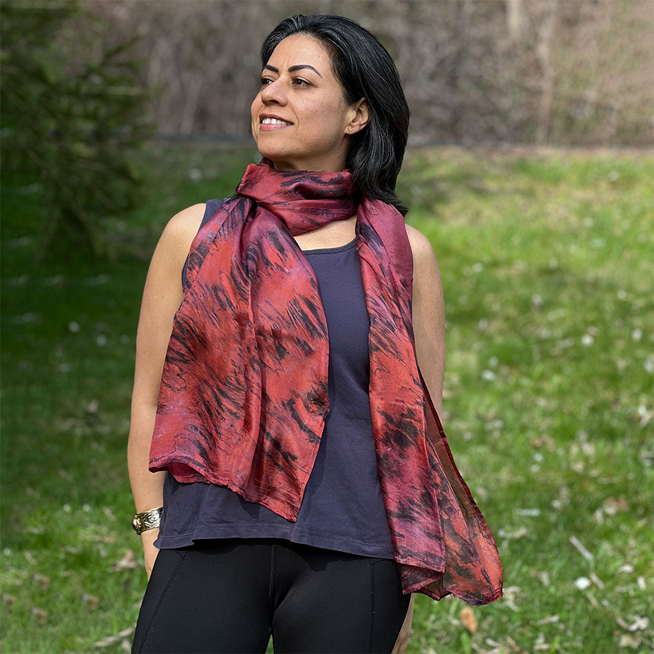 Fair trade silk shibori scarf