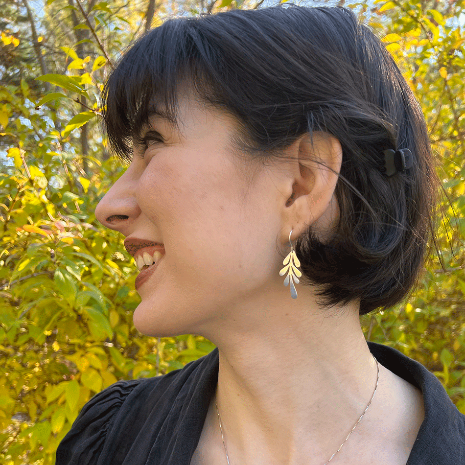 Fair trade sterling silver leaf earings
