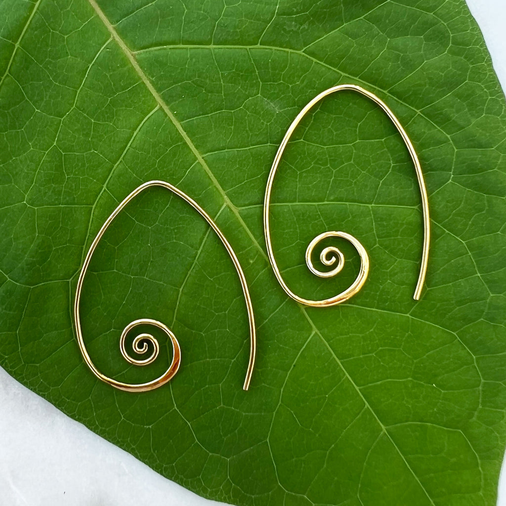 Fair trade  brass earrings handmade in Bali