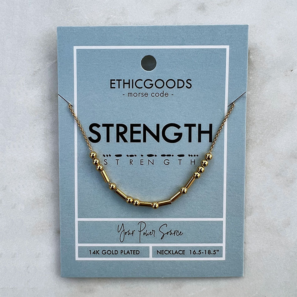 Morse code strength necklace human trafficking made