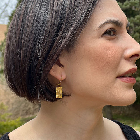 Fair trade sun brass earrings
