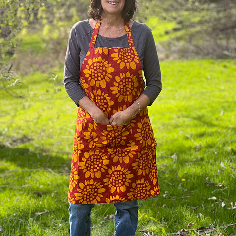 Organic cotton fair trade sunflower apron
