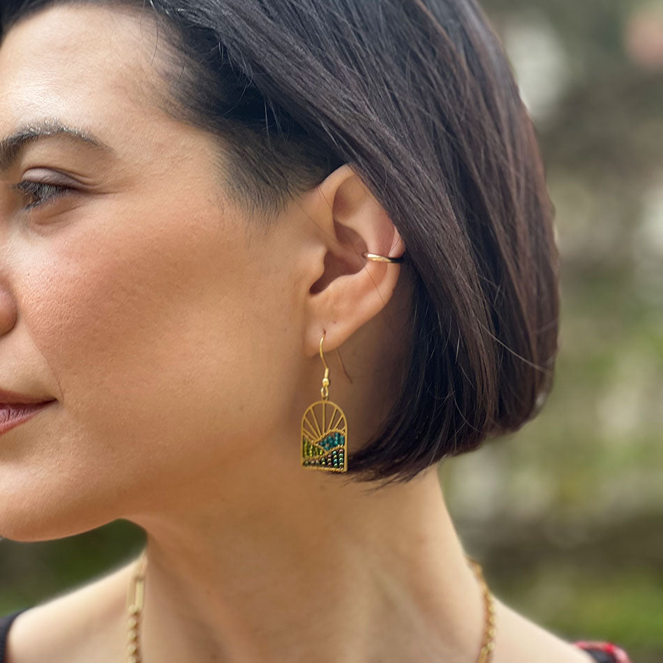 Sunrise Beaded Earrings, Guatemala