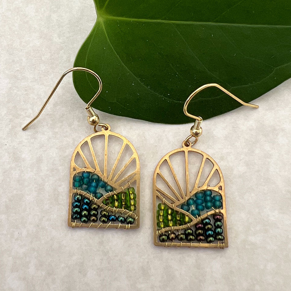 Sunrise Beaded Earrings, Guatemala