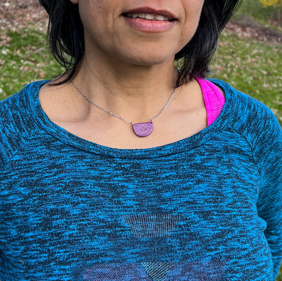 Fair trade tagua lotus necklace