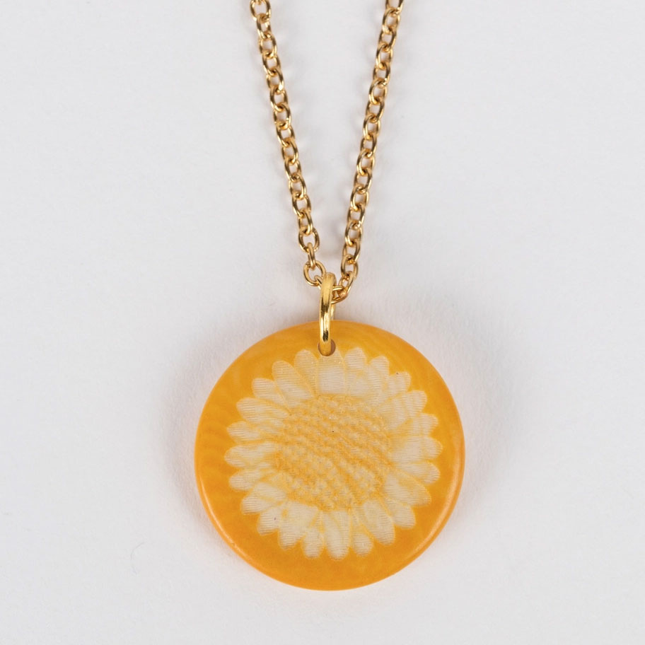 Fair trade sunflower tagua necklace