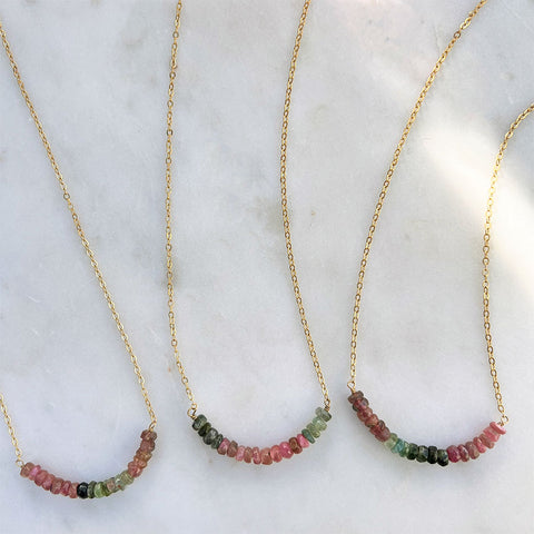 Fair trade tourmaline necklace handmade in India