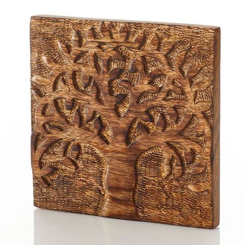 Wood tree fair trade trivet