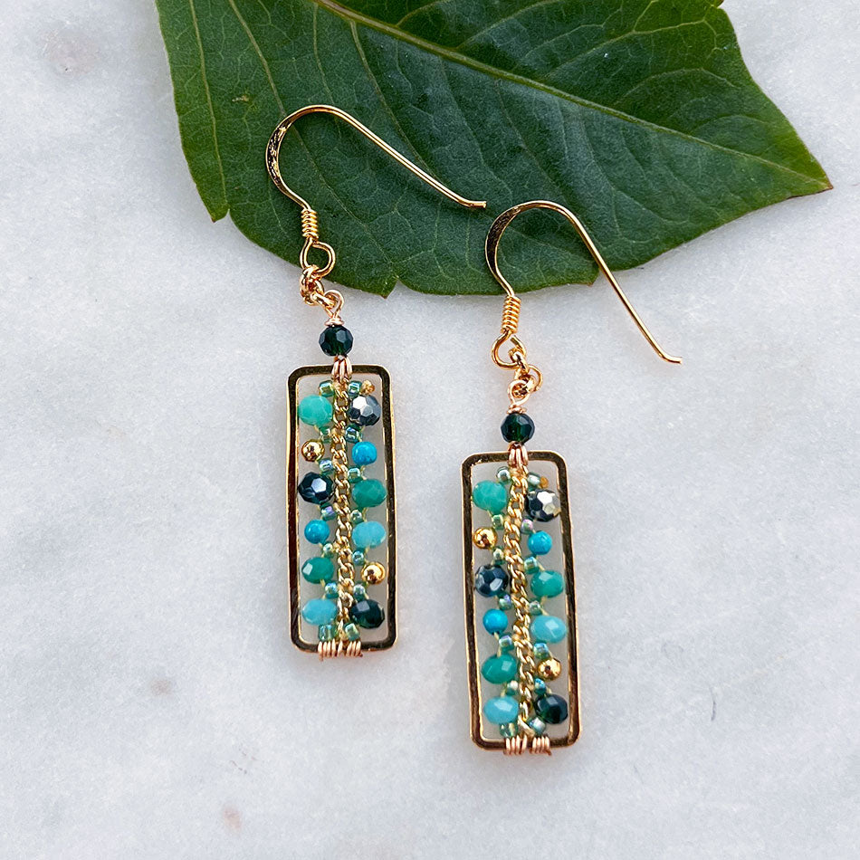 Turquoise beaded earrings clearance