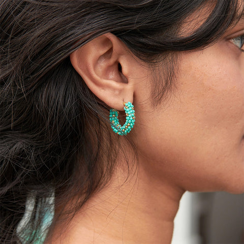 Fair trade bead hoops earrings 