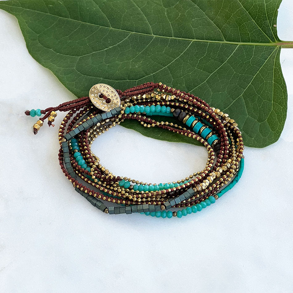 Fair trade bead bracelet wrap ethically handmade