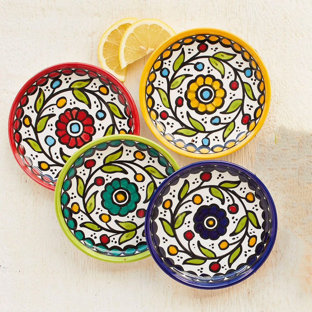 Fair trade ceramic plates handmade in the West Bank