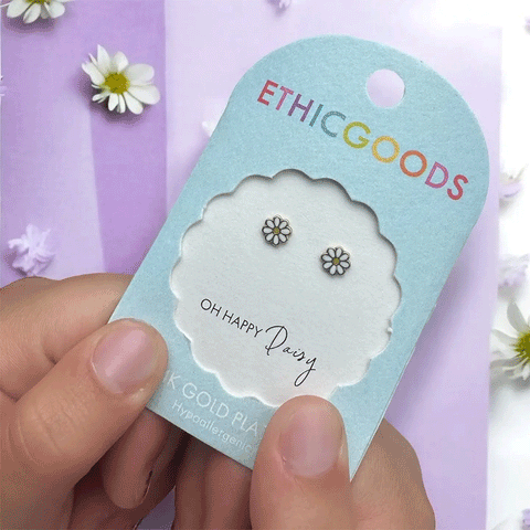 Fair trade daisy kid's earrings