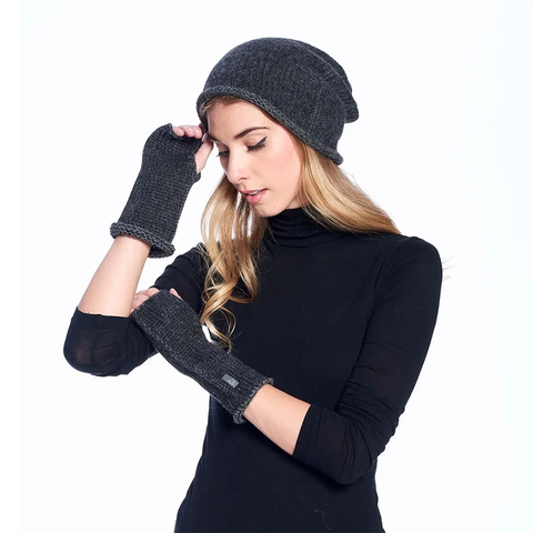 Unisex 100% Baby Alpaca Roll Hat - Carbon, Peru