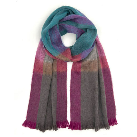 Fair trade alpaca scarf ethically handmade by artisans in Ecuador.