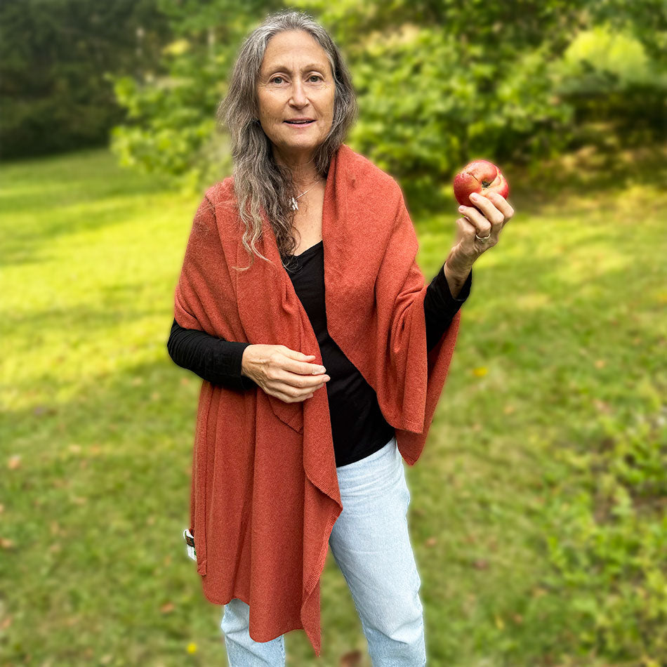 Fair trade cashmere scarf orange