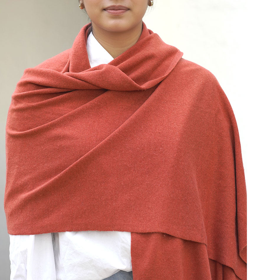Fair trade cashmere scarf orange