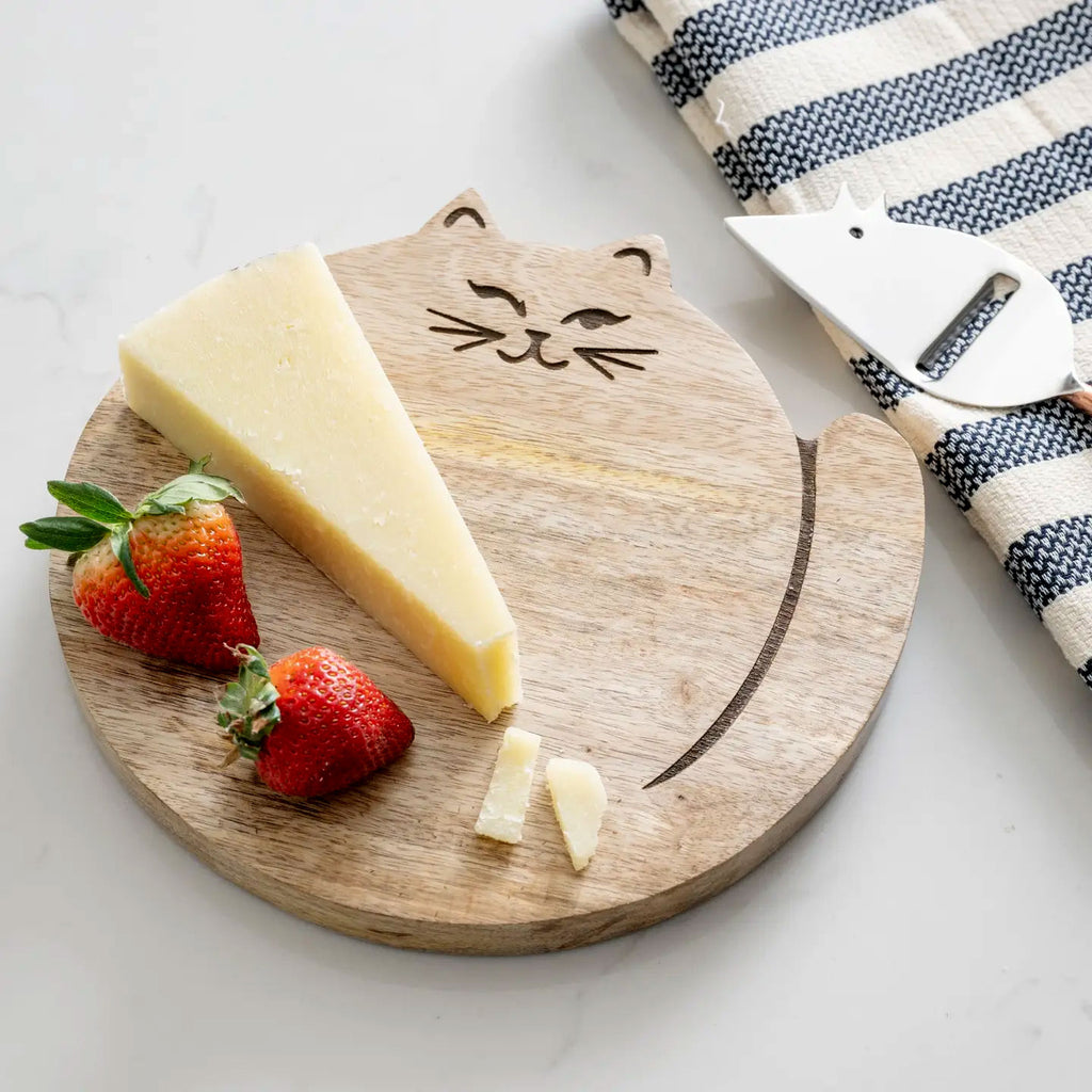 Fair trade wood charcuterie serving board handmade out of mango wood.